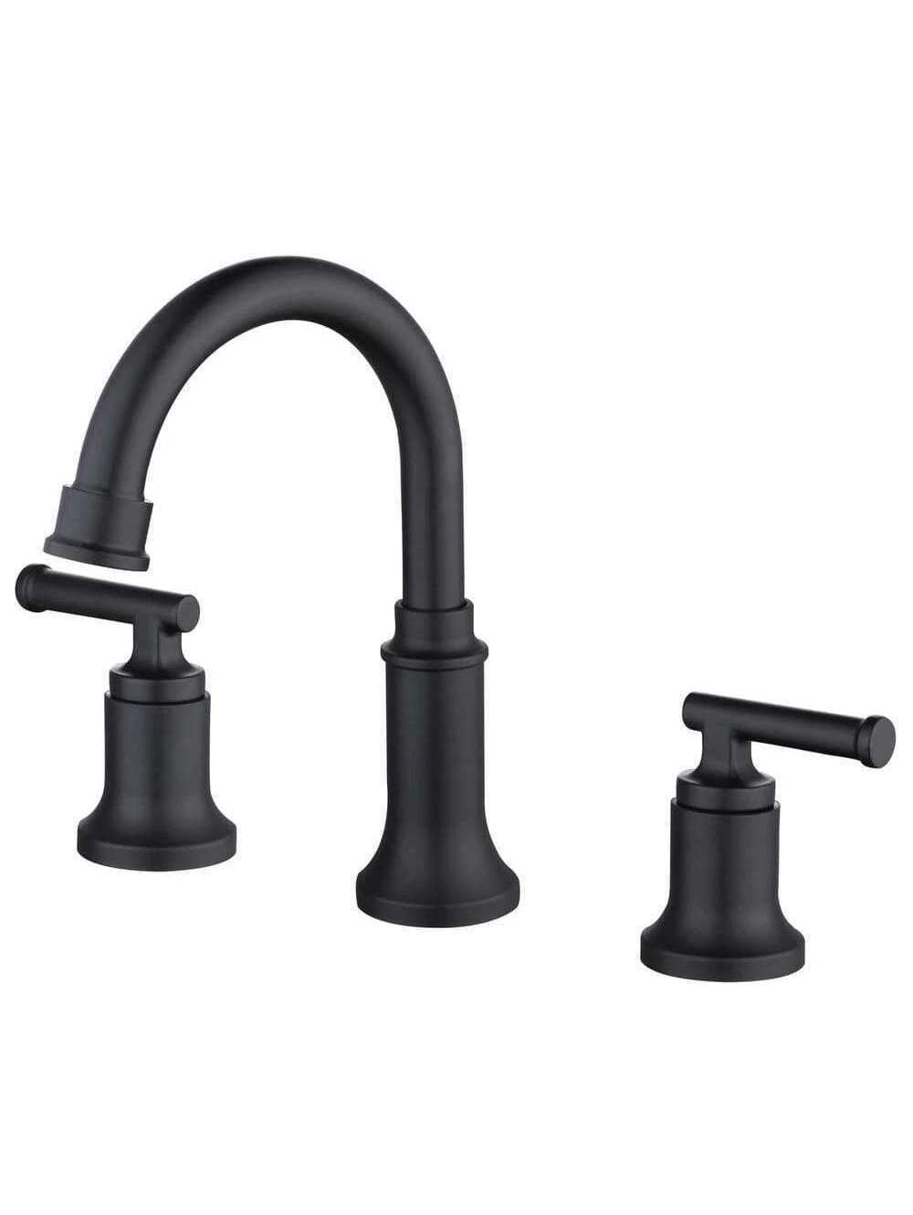 Glacier Bay Oswell 8"  Widespread Dble Handle Bathroom Faucet Matte Black-NEW